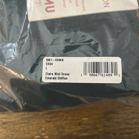 SHOW ME YOUR MUMU Claire Elegant Emerald Chiffon Midi Dress Bridesmaid NWT - Picture 9 of 12
